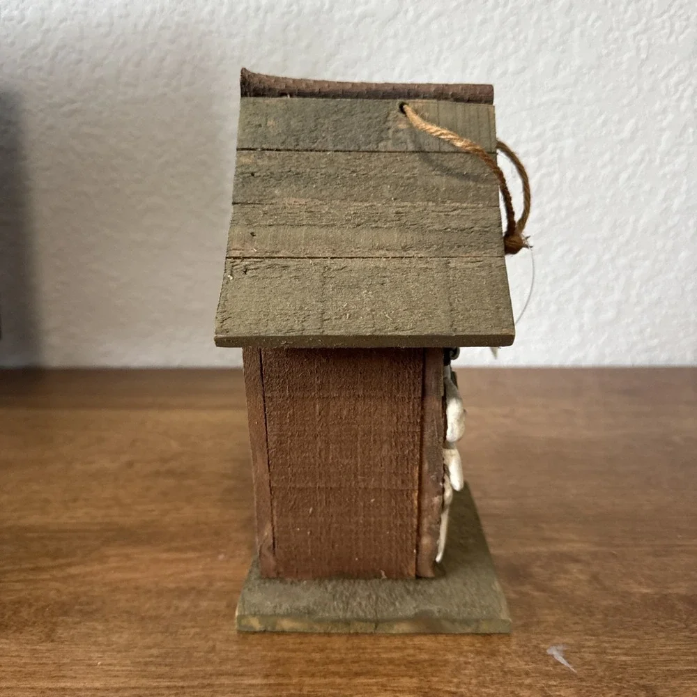Halloween Wooden Birdhouse With Ceramic Ghost Boo